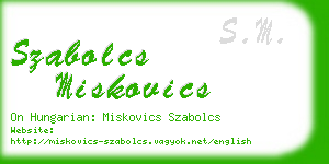 szabolcs miskovics business card
